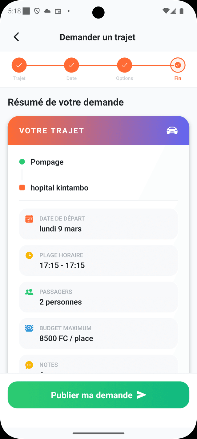 Resume avant publication de la demande