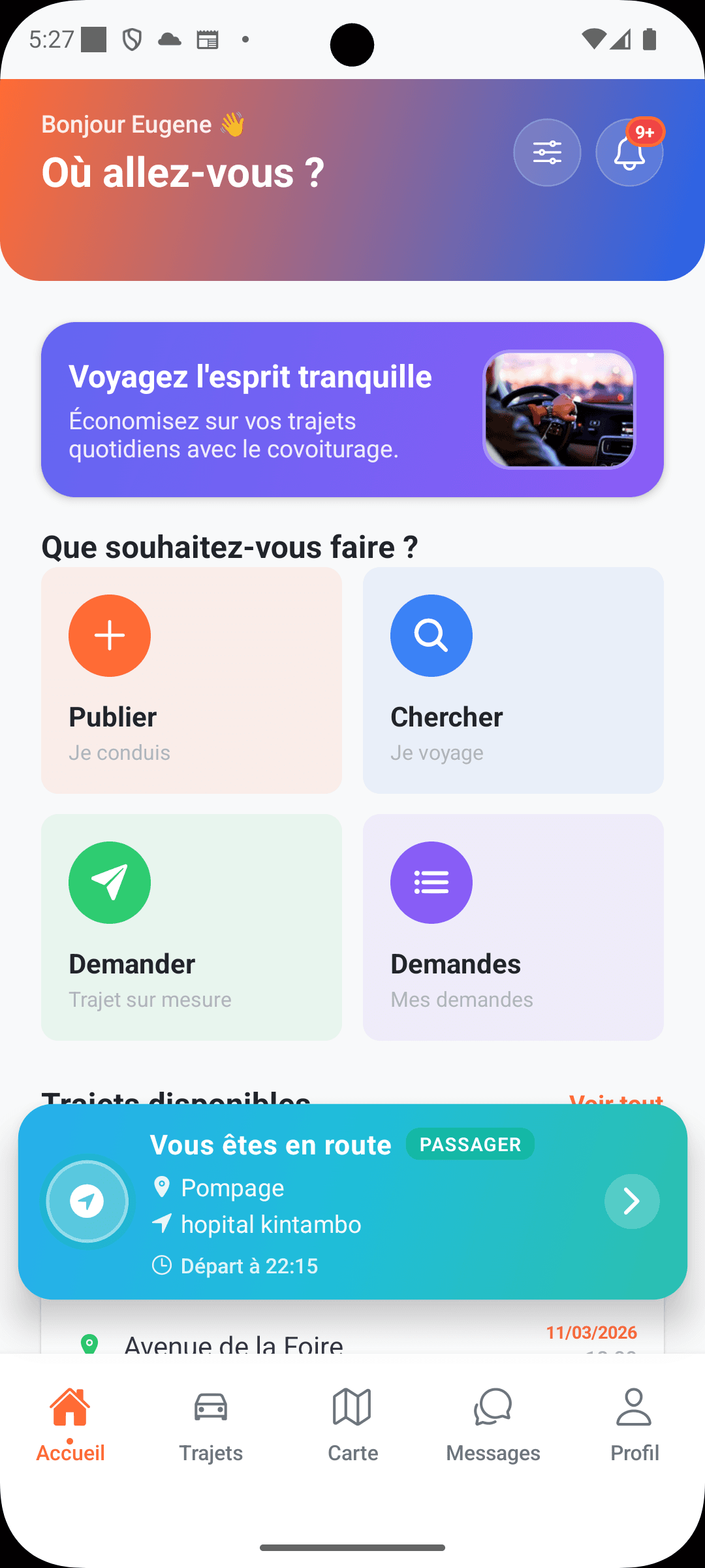 Zwanga application de transport a Kinshasa